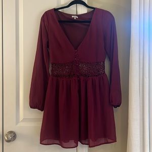 Burgandy Toni dress - size M
